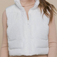Cropped Puffer Vest | White
