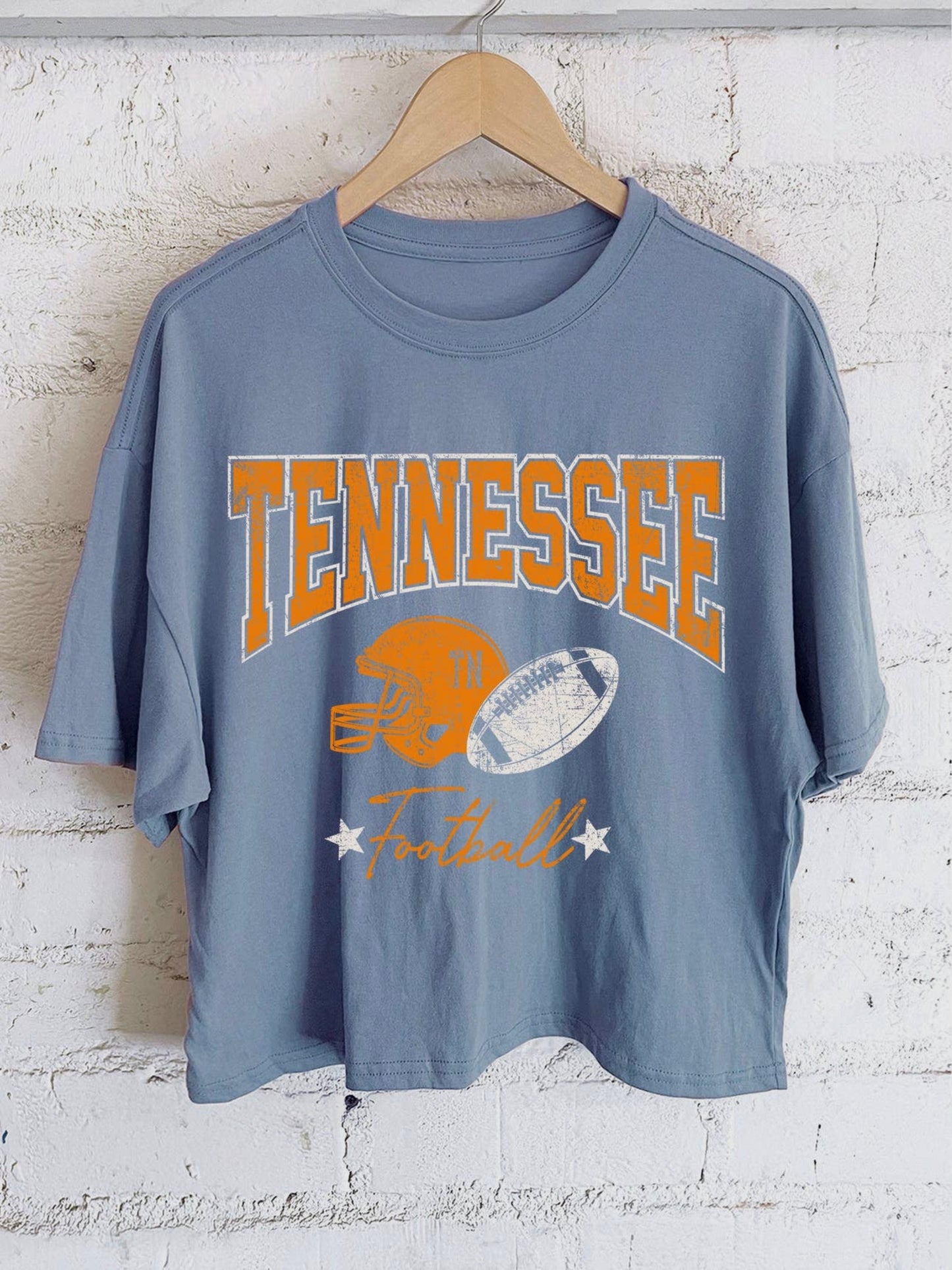 Tennessee Football Cropped Tee | Indigo Blue