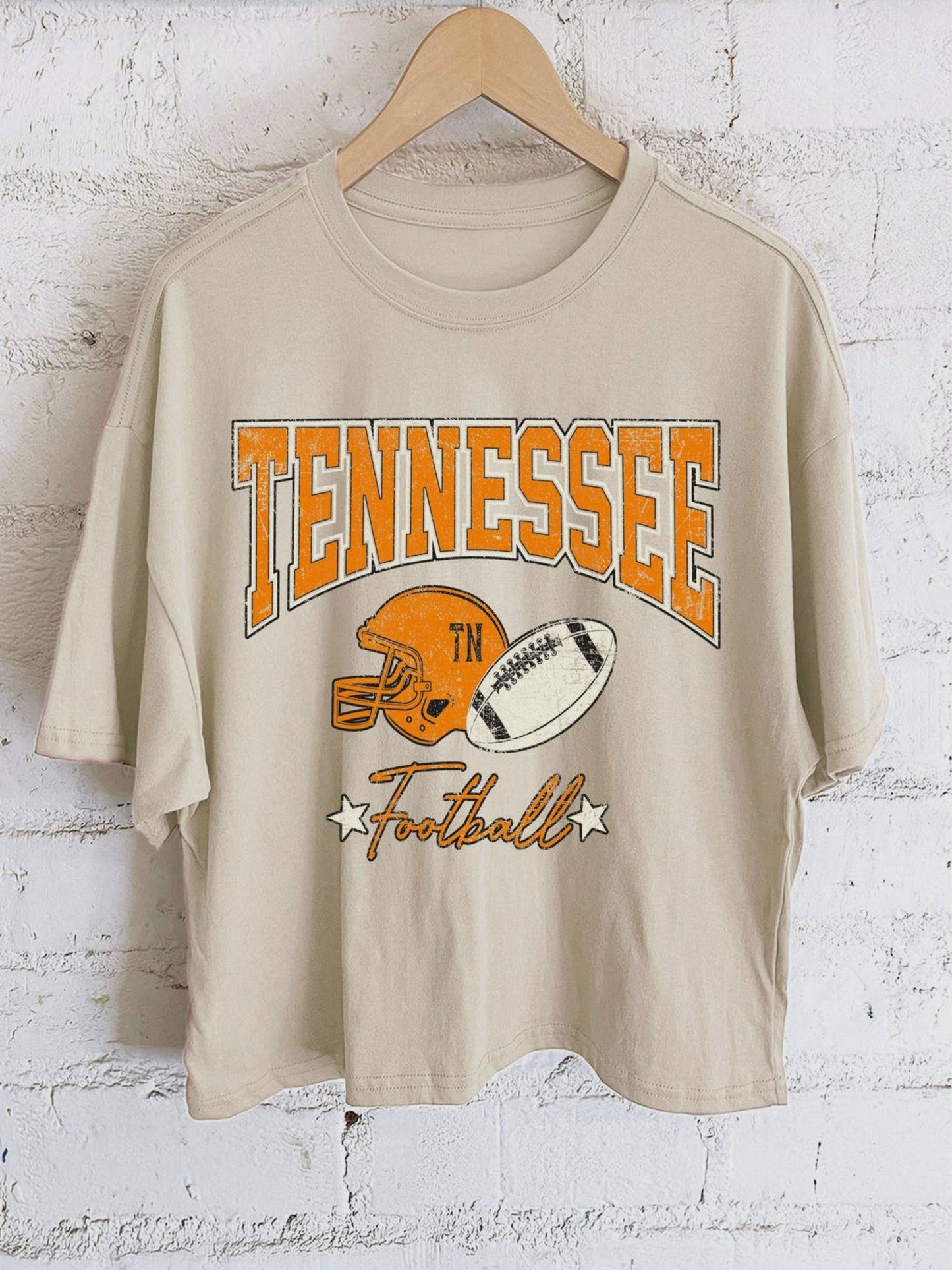 Tennessee Football Cropped Tee | Stone