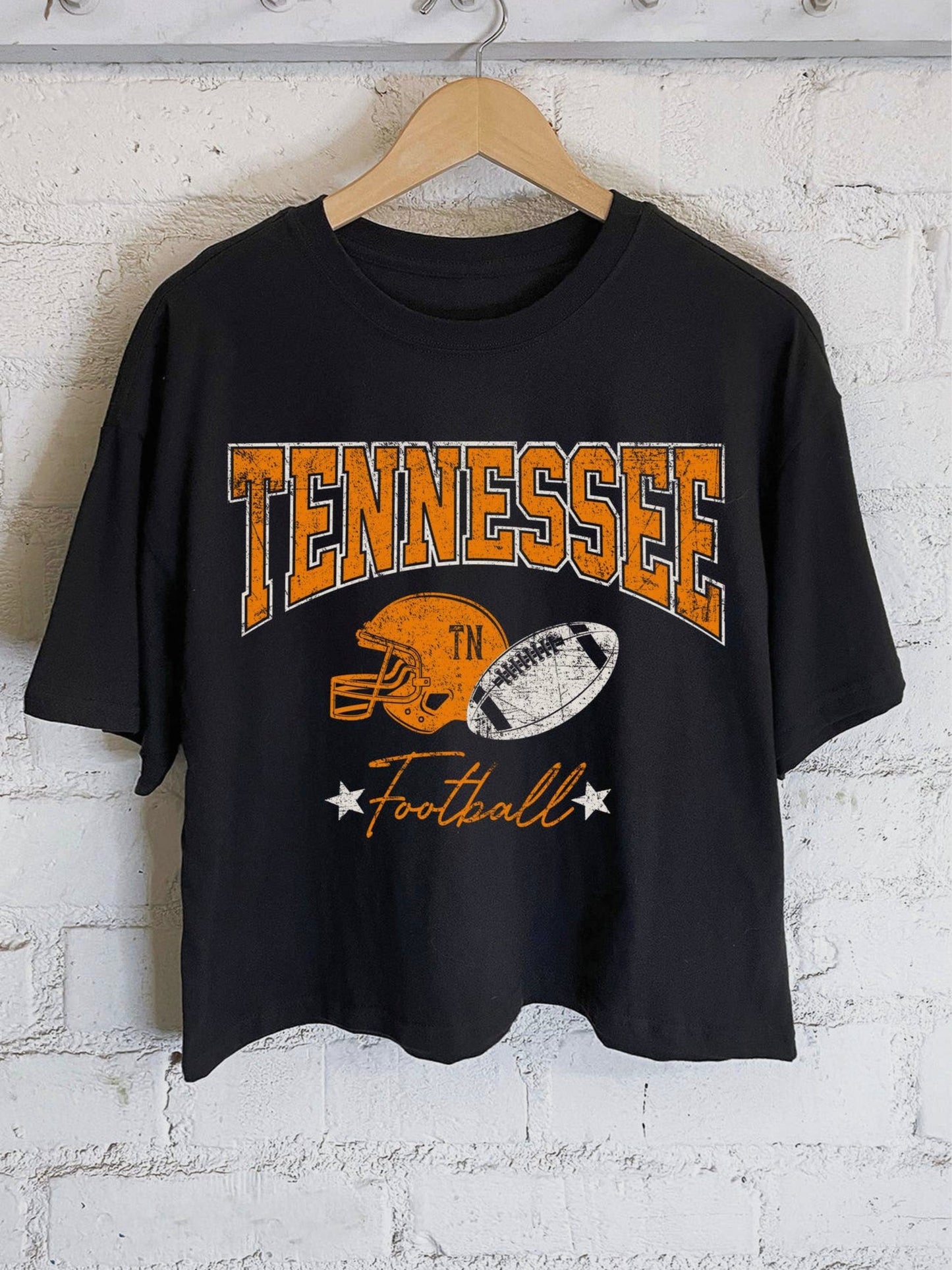 Tennessee Football Cropped Tee | Black