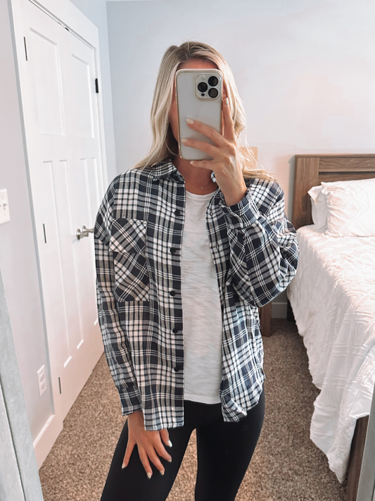 Chelcee Plaid Flannel | Navy