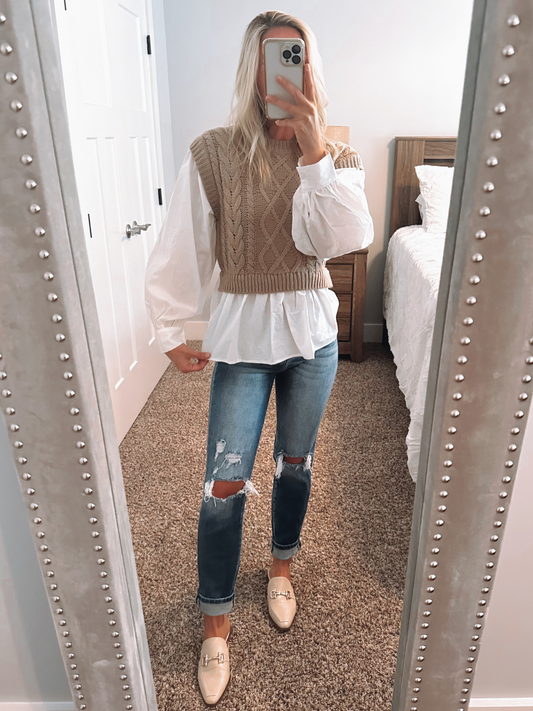 Layered Sweater Vest Top