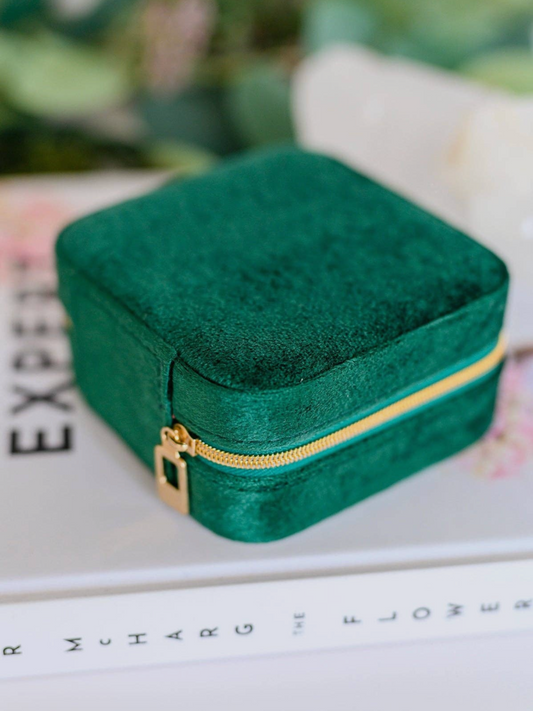Velvet Jewelry Box | Emerald Green