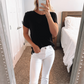 [Erin Gray] Short Sleeve Jeans Crew