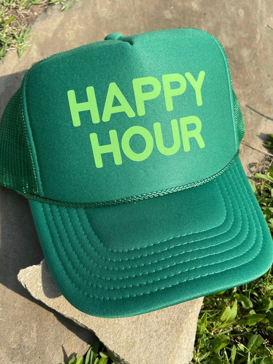 Happy Hour Trucker Hat | Kelly Green